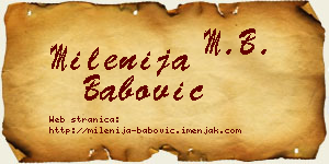 Milenija Babović vizit kartica